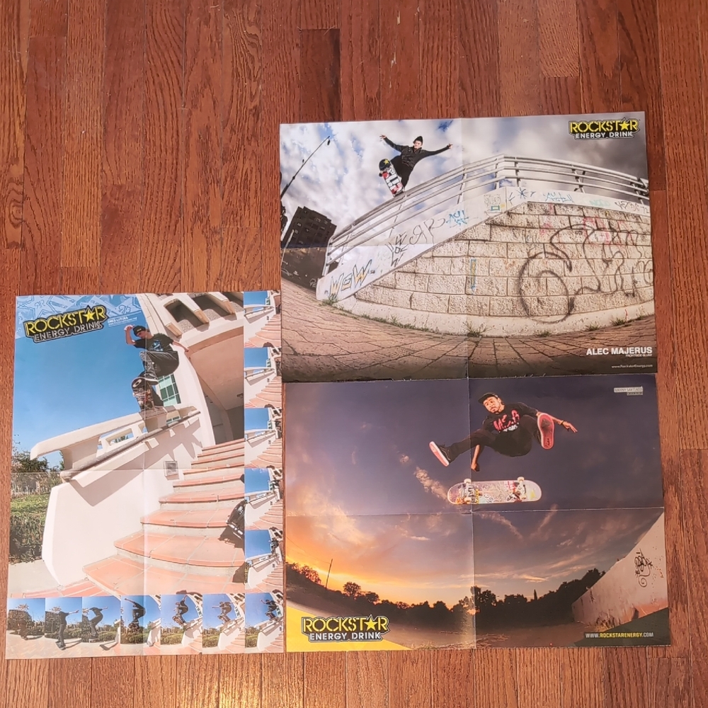 Rockstar Energy Drink Skateboarding Posters Greg Lutzka Manny Santiago + More